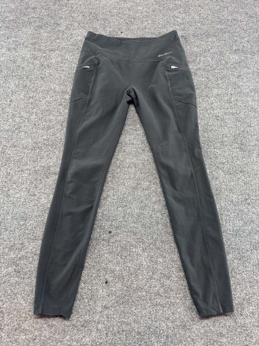 Eddie Bauer Leggings Womens Small Black Hiking Zip Pocket Stretch Ankle Pants